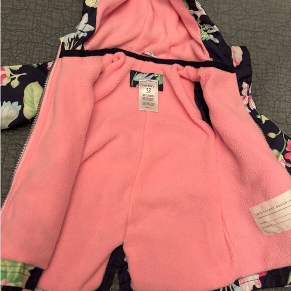 Carter's Kids Floral Raincoat - Pink and Black - Picture 2 of 3